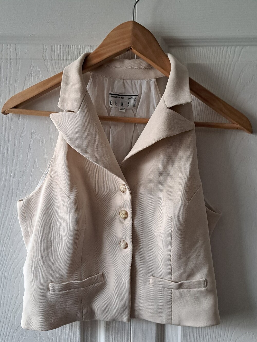 KENAR Cream Women's Sleeveless Blazer Vest